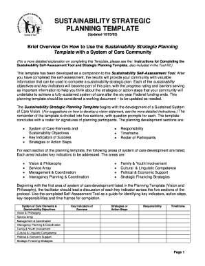 Sustainability Strategic Planning Template